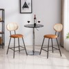 SEVOBAL Dining Chairs Counter Stools Set Of 4, Bar Stools, Faux Leather Counter Stool With Rattan Backrest, For Home, Brown, 15.6"*16.5"*33" - 2 of 4
