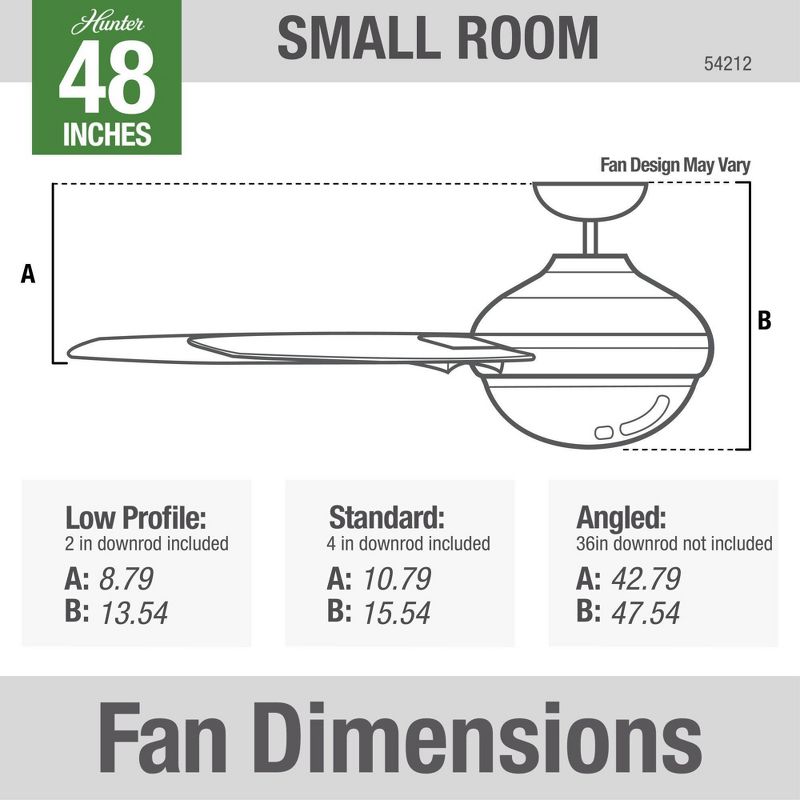 48" Midtown Ceiling Fan with Remote (Includes LED Light Bulb) - Hunter Fan, 5 of 13