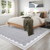 Scalloped Pattern Rugs for Living Room Bedroom Soft Non Slip Low Pile Throw Carpet Washable Foldable Area Rug - 2 of 4