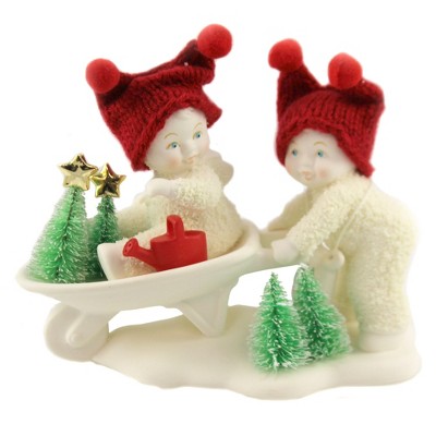 Dept 56 Snowbabies 5.0" Farm Fresh Christmas Trees Wheelbarrow  -  Decorative Figurines