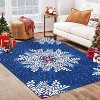 TackView Christmas Snowflake Area Rug Rug Washable Non Slip,Christmas Rugs for Living Room, Low Pile Throw Rug Carpet - 3 of 4