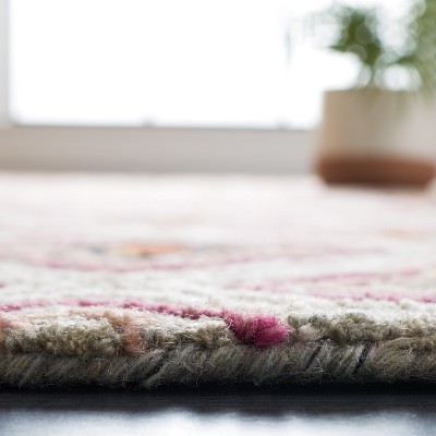 Ivory and Aqua Hand-Tufted Wool 8' x 10' Area Rug