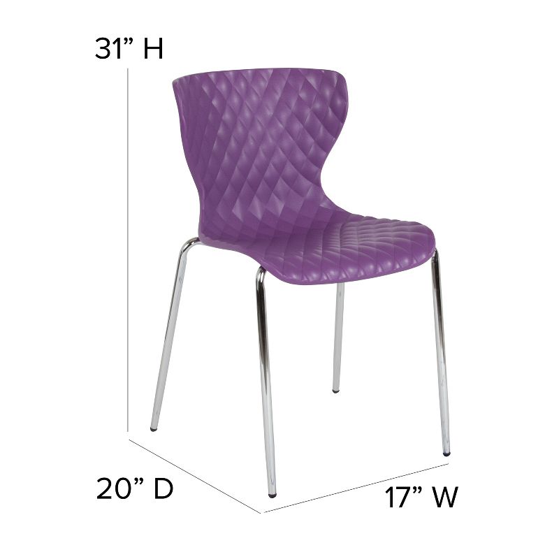 Emma and Oliver 4 Pack Contemporary Design Plastic Stack Chair, 5 of 12