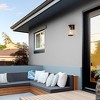 LNC Orlan 1-Light 11.4"H Modern Cylinder Outdoor Wall Lights, Black with Seeded Glass - 4 of 4
