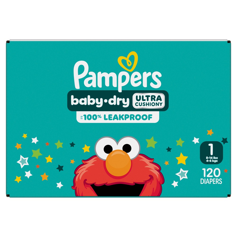 pampers baby dry diapers super pack - size 1 - 120ct