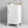20" Freestanding Bathroom Vanity with Ceramic Semilune Sink, Drawer & Cabinet Storage, 3-Hole Faucet Mount - 2 of 4