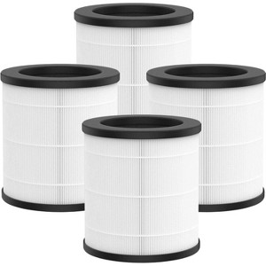 Nispira M02 Replacement Filter for MOOKA Air Purifier M02 True HEPA Activated Carbon 3-in-1 Removes Dust Odor VOCs, 4 Packs - 1 of 4