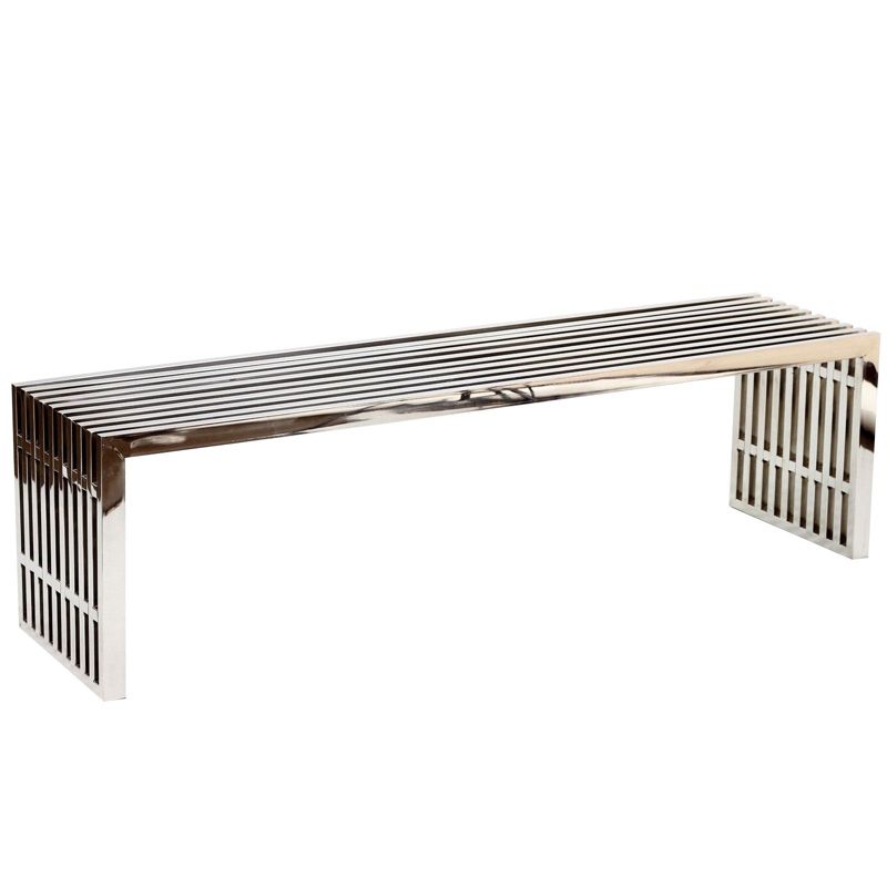 Gridiron Stainless Steel Bench - Modway, 1 of 5
