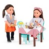 Our Generation Dining Table & Chairs Furniture Set with Play Food for 18" Dolls - Pizza With You - image 3 of 4