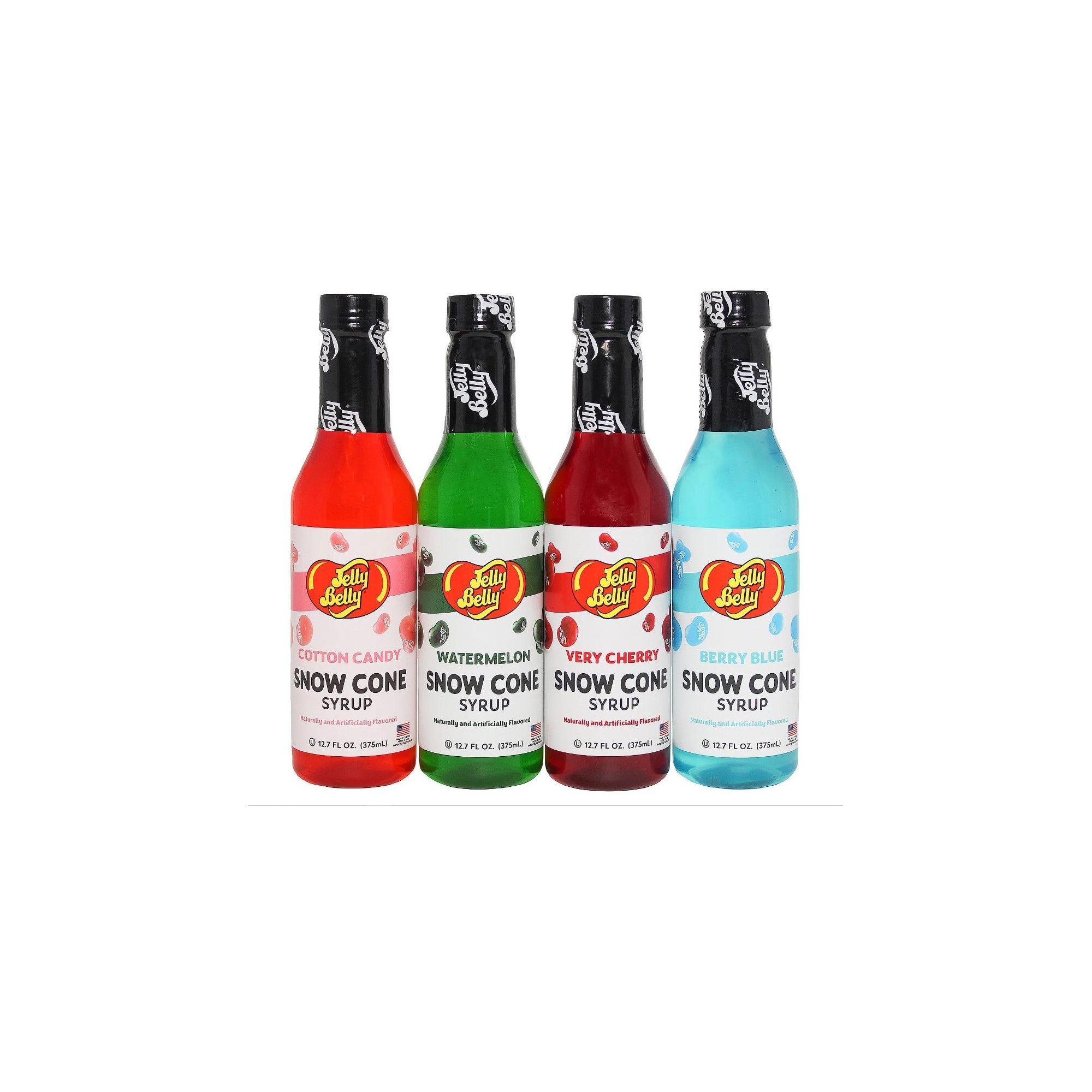 Jelly Belly Snow Cone Syrup Flavors- Shaved Ice Syrup, Slushie, and Ice Pop Flavoring for Party (4 Variety Pack)