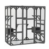 71" Wooden Outdoor Catio,Large Cat Enclosure with Waterproof Roof,Jump Platforms and Condos for Multiple Cats-LAOTIES - 4 of 4