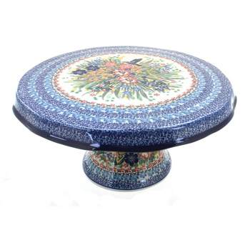 Blue Rose Polish Pottery 148 Ceramika Artystyczna Cake Plate