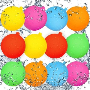VATOS 12pcs Reusable Water Balloons Latex-Free Silicone Water Ball Toys Water Game Toys - 1 of 4