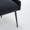 SEYNAR Modern Glam Velvet Black Metal Legs Dining Chair or Vanity Chair Set of 6 with Rear Handle - 4 of 4