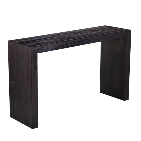 Hamfrith Reclaimed Wood Console Table, Black Reclaimed Wood Side Table