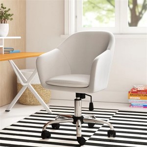 INO Design Faux Leather Office Desk Swivel Chair, White - 1 of 1