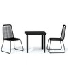 vidaXL 3 Piece Patio Dining Set Black - 2 of 4