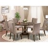 HomeStock 7-Piece Distressed Jacobean Finish Solid Wood Top Dining Table with 6-Chairs - 2 of 4