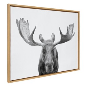 Kate & Laurel All Things Decor Sylvie Moose Black and White Framed Wall Art by Amy Peterson Art Studio Brown - 1 of 4