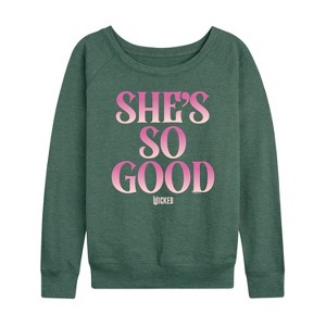 Women's - Wicked - She's So Good Lightweight French Terry Wide Neck Long Sleeve Shirt - 1 of 4