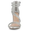 Allegra K Women's Ankle Strap Rhinestone Stiletto Heel Heeled Sandals - 3 of 4