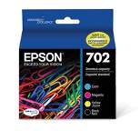 Epson 702 Black C/M/Y 4pk Combo Ink Cartridges - Black Cyan Magenta Yellow (T702120-BCS)