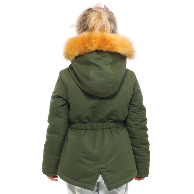 Rokka&Rolla Girls' Winter Coat with Faux Fur Hood Parka Jacket, 3 of 9