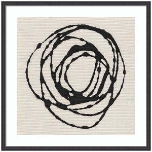 Kate and Laurel Framed Art Flowing Circle Abstract by The Creative Bunch Studio, 25x25, Stylish Black Narrow - 1 of 4