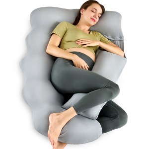 Hothugz Pregnancy Pillow - Full Body Support for Back, Belly, Hips & Legs, Removable Cover (51 Inch, Grey) - 1 of 4