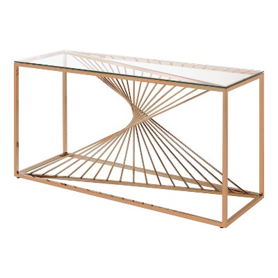 Bodey Sofa Table with 8mm Tempered Glass Gold - HOMES: Inside + Out