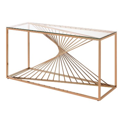 Bodey Sofa Table with 8mm Tempered Glass Gold - HOMES: Inside + Out