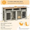 Garvee 71" Extra Large Dog Crate Furniture for 2 Dogs with Removable Divider for Large Medium Dogs, 3 Storage - 2 of 4
