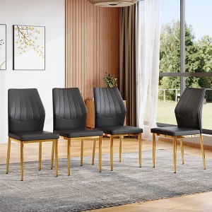 Sapphtopaz Modern Ergonomic Dining Chairs Set of 4/6, Stylish Kitchen Chairs with PU/Tech Fabric Backrest, 37 Inches High for Comfort & Elegance - 1 of 4