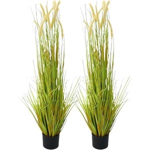 GAOMON 2Pcs Artificial Grass Plant, 4 ft Tall Horsetail Grass Realistic Faux Plants Fake Grass Plant Indoor Decorative - 1 of 4