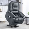 HOMCOM Power Lift Chair, Fabric Vibration Massage Recliner Chair with Heat, Remote Control, and Side Pockets - 3 of 4