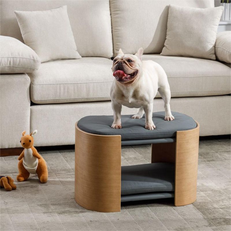 Dune 24" Pet Sofa Bed for Furniture Bent Wood Back with Wood Legs for Small Medium Dog Bed Sofa, Indoor Cat Beds Couch,Cat Scratch Beds-Maison Boucle, 1 of 9