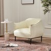 KINWELL 33" Wide Faux Vegan Leather Upholstery Barrel Chair with Metal Legs - 2 of 4