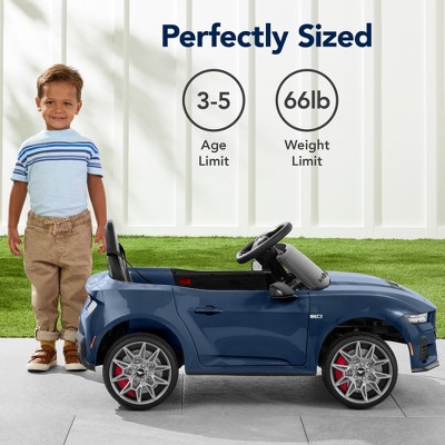 Blue 12V Electric Ride-On Car with Remote and LED Lights