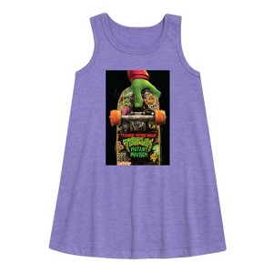 Girls' - Teenage Mutant Ninja Turtles - Mutant Mayhem Graphic Sleeveless Aline Dress - 1 of 3