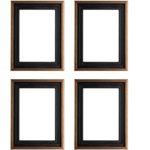 Creative Mark Illusions Floater Frame For 3/4" Deep Canvases - Black w/Antique Gold Edge - Set of 4 - For Galleries & Home Decor - Wood Floater Frames - 1 of 4