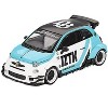 ABARTH 595 "LB-Works x Abas Works - IZTK" Light Blue and White with Black Top Limited Ed 1/64 Diecast Model Car by Mini GT - 2 of 4