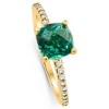 Pompeii3 1 3/4Ct Cushion Emerald & Diamond Ring Gold Lab Created - Size 6 - 2 of 4