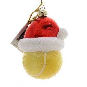 Noble Gems 3.5 Inch Santa Hat Sport Ball Noble Gem Hand Crafted Christmas Tree Ornaments - 1 of 3