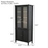 Mid-Century Display Cabinet with Adjustable Shelves and Tempered Glass Doors, 73 in Tall Hutch for Office or Living Room-3irtyhousy - 4 of 4