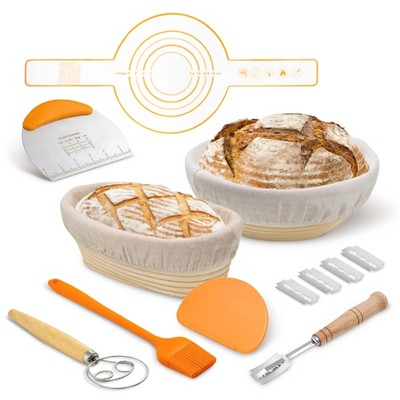 Cheer Collection Complete Bread Proofing Basket Set – Round & Oval Banneton Baskets with Essential Baking Tools for Artisan Sourdough Bread