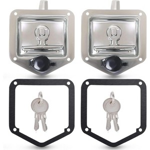 Attop 2-Pack T-Handle Latches, Truck Bed Tool Box Latch with Highly Polished Stainless Steel Locks, Gaskets, and 4 Keys - 1 of 4