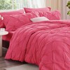 BAGOKIE 3 Pieces Floral Pinch Pleat Bed in a Bag Comforter Set for All Season - 2 of 4