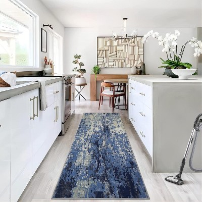 Modern Abstract Rug – Washable, Non-Slip, Ultra-Thin, Low Pile, Non-Shedding Area Rug for Living Room,Bedroom,Home Office, Contemporary