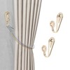 Unique Bargains Curtain Holdbacks Teardrop Hooks Zinc Alloy 2.56"x0.87" 1 Pair - 2 of 4