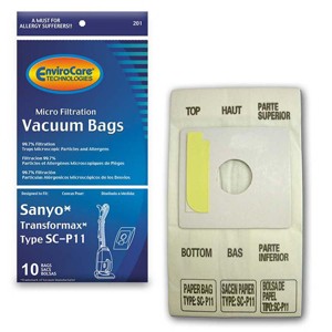Sanyo Transformax Uprights Style SC-P11 Micro Filtration Vacuum Cleaner Dust Bags 10 bags - 1 of 4